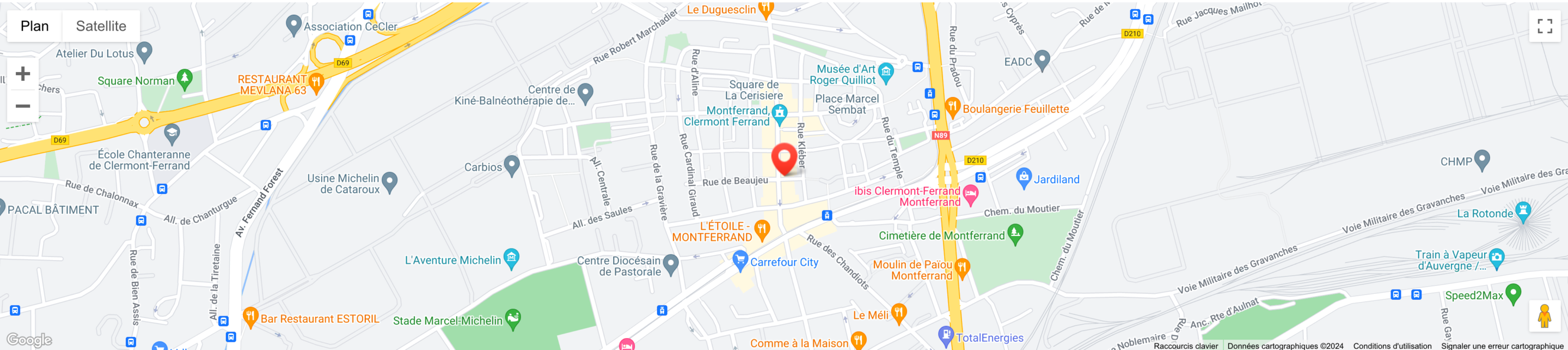 Carte pour se rendre au cabinet de sophrologie de Montferrand - format mobile
